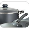 18-Piece Nonstick Cookware Set; Steel Gray with pots, frying pans, sauce pan, Ladles, saute pan