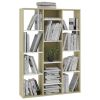 Room Divider/Book Cabinet White and Sonoma Oak 39.4"x9.4"x55.1" Engineered Wood