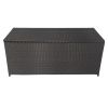 Outdoor Storage Box; 113 Gallon Wicker Patio Deck Boxes with Lid; Outdoor Cushion Storage Container Bin Chest for Kids Toys; Pillows; Towel Black