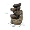 15inches Indoor Tabletop Rock Fountain Cascading Fountain with Led Light and Pump