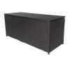 Outdoor Storage Box; 113 Gallon Wicker Patio Deck Boxes with Lid; Outdoor Cushion Storage Container Bin Chest for Kids Toys; Pillows; Towel Black