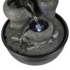 15.7inches Indoor Tabletop Water Fountain with Led Lights and Pump,Black