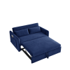 55" Modern Convertible Sofa Bed with 2 Detachable Arm Pockets; Velvet Loveseat Sofa with Pull Out Bed; 2 Pillows and Living Room Adjustable Backrest;