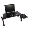 Adjustable Laptop Stand, RAINBEAN Laptop Desk with 2 CPU Cooling USB Fans for Bed Aluminum Lap Workstation Desk with Mouse Pad, Foldable Cook Book Sta