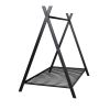 Tent Bed Frame Twin Size Metal Floor Play House Bed with Slat for Kids Girls Boys ; No Box Spring Needed Black