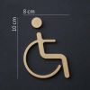 1 Piece Brass The Disabled Only Restroom Door Plaque Sign Metal WC Toilet Wall Decal