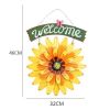 Yellow African Daisy Iron Wall Art Decor Door Welcome Plaque Sign Garden Villa Metal Door Hanging Ornament