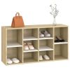 Shoe Bench White and Sonoma Oak 40.6"x11.8"x21.5" Engineered Wood