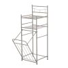 2 Shelves 10 lb Capacity Steel Storage Shelf Unit with Hamper;  Satin Nickel