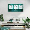 Wall Art for Living Room; Canvas Wall Art ''Bless The Food Before Us'' Quote Painting; Green Canvas Prints Picture Wall Decor; Dining Room Bedroom Hom