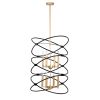 2-Tier-Candle Ceiling Light Transitional Gold/Matte Black Metal Chandelier Fixture