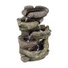 15inches Indoor Tabletop Rock Fountain Cascading Fountain with Led Light and Pump