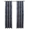 Blackout Curtains with Rings 2 pcs Anthracite 54"x84" Velvet