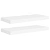 Floating Wall Shelves 2 pcs White 23.6"x9.3"x1.5" MDF