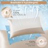 20"x26" Set of 2 Silk Pillowcase for Hair and Skin ;  22 Momme 100% Mulberry Silk & Natural Wood Pulp Fiber Double-Sided; 600 Thread Count with Hidden