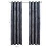 Blackout Curtains with Rings 2 pcs Anthracite 54"x95" Velvet