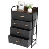 5-Drawer Dresser, 4-Tier Storage Organizer, Tower Unit for Bedroom, Hallway, Entryway, Closets - Sturdy Steel Frame, Wooden Top, Removable Fabric Bins