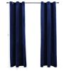 Blackout Curtains with Rings 2 pcs Navy Blue 37"x63" Velvet