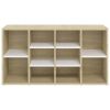 Shoe Bench White and Sonoma Oak 40.6"x11.8"x21.5" Engineered Wood