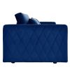 55" Modern Convertible Sofa Bed with 2 Detachable Arm Pockets; Velvet Loveseat Sofa with Pull Out Bed; 2 Pillows and Living Room Adjustable Backrest;