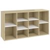 Shoe Bench White and Sonoma Oak 40.6"x11.8"x21.5" Engineered Wood