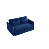 55" Modern Convertible Sofa Bed with 2 Detachable Arm Pockets; Velvet Loveseat Sofa with Pull Out Bed; 2 Pillows and Living Room Adjustable Backrest;