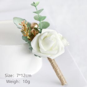 European Style Mori Style Wedding Groom Bride Simulation PE Corsage