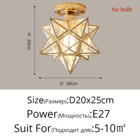 Nordic Creative Five Star Ceiling Lamp (Option: Gold-Transparent cover warm light)