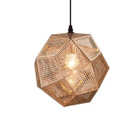 Pendant Modern Simple Grid Light Shadow Polyhedral Ball (Option: Rose Gold-16cm)