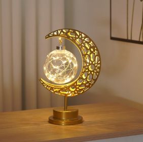 LED Modeling Lamp Creative Personality Iron Moon (Option: Hollow frame ball)