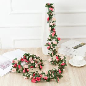 1pc 98.43inch/8.2ft Rose Artificial Flowers; Artificial Flower Christmas Garland; Fake Rose Vine For Wedding Home Room Decoration Spring Autumn Garden (Color: Rose Pink, Quantity: 1pc)