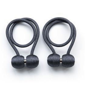 2Pcs Magnetic Curtain Ball Rods Accessoires Backs Holdbacks Buckle Clips Hook Holder Home Decor Tiebacks Tie Rope Accessory (Color: Dark Grey)