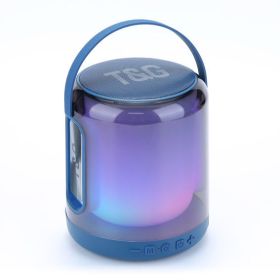 2023 New Music Pulsation TG376 Bluetooth Speaker Wireless Subwoofer Colorful Light Desktop High Sound Quality Home Outdoor Bluetooth Audio Atmosphere (Color: Blue)