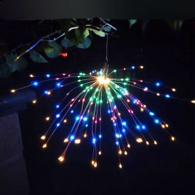 1pc; Solar Explosion Fireworks Lamp; 120LED; Suitable For Christmas Decoration; Courtyard Layout; And Atmosphere Night Light (Color: Multi Color, size: Solar Fireworks Lights 120LEDs)