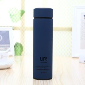 Thermo Cup Double Wall Stainless Steel Vacuum Flasks 500ml Thermo Cup Coffee Tea Milk Travel Mug Thermol Bottle (Color: Blue, size: M)