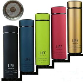 Thermo Cup Double Wall Stainless Steel Vacuum Flasks 500ml Thermo Cup Coffee Tea Milk Travel Mug Thermol Bottle (Color: Gold, size: M)