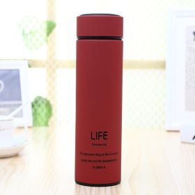 Thermo Cup Double Wall Stainless Steel Vacuum Flasks 500ml Thermo Cup Coffee Tea Milk Travel Mug Thermol Bottle (Color: Red, size: M)