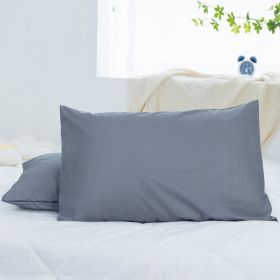 Polyester Knit Waterproof and Stain-Proof Pillowcase (Color: Dark Gray, size: 50*70(pairs)-2)