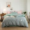 Simple Style Bedding 4 Piece Quilt Cover Sheet Pillowcase Cotton Spring Summer Autumn Winter Solid Two-color Student Dormitory