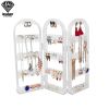 2/3/4 Fans Panels Screen Folding Clear Earrings Studs Display Rack Necklace Jewelry Shelf Stand Holder Organizer Storage Box