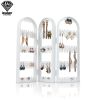 2/3/4 Fans Panels Screen Folding Clear Earrings Studs Display Rack Necklace Jewelry Shelf Stand Holder Organizer Storage Box