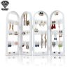 2/3/4 Fans Panels Screen Folding Clear Earrings Studs Display Rack Necklace Jewelry Shelf Stand Holder Organizer Storage Box