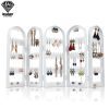 2/3/4 Fans Panels Screen Folding Clear Earrings Studs Display Rack Necklace Jewelry Shelf Stand Holder Organizer Storage Box