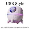 220ML Rechargeable Space Capsule Air Humidifier USB Ultrasonic Cool Mist Aromatherapy Water Diffuser With Led Light Astronaut