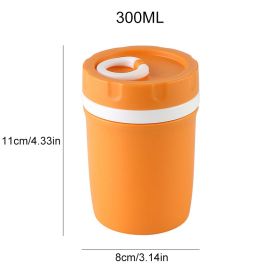 Portable Cute Lunch Box School Kids Plastic Picnic Bento Box Microwave Food Box With Spoon Fork Compartments Storage Containers (Color: basic 300ml, Ships From: China)