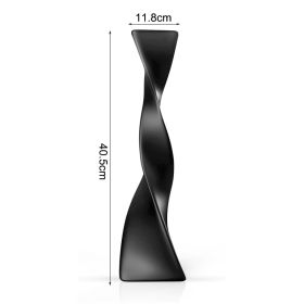 Creative Floor Vase Tall Ceramic Vase Black And White Nordic Simple Spiral Vase Living Room Desktop Ceramic Ornaments Home Decor (Color: Basic black, Ships From: China)