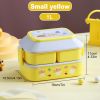 Portable Cute Lunch Box School Kids Plastic Picnic Bento Box Microwave Food Box With Spoon Fork Compartments Storage Containers