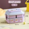 Portable Cute Lunch Box School Kids Plastic Picnic Bento Box Microwave Food Box With Spoon Fork Compartments Storage Containers