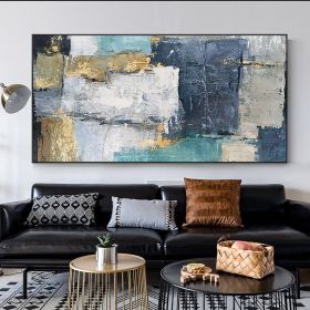 Abstract Hand Painted Color Block Oil Painting on The Canvas Posters and Modern Wall Art Picture for Living Room Decor (size: 50x100cm)