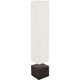 White Rice Paper Floor Lamp with Dark Wood Base (Configuration: No CFL Bulb Included)